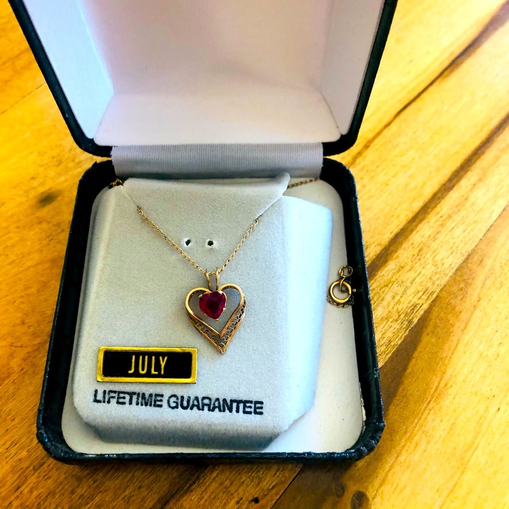 🖤❤️ Real Ruby 14k gold heart necklace